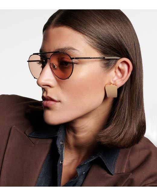 Brunello Cucinelli Brown Timeless Reflection Aviator Sunglasses