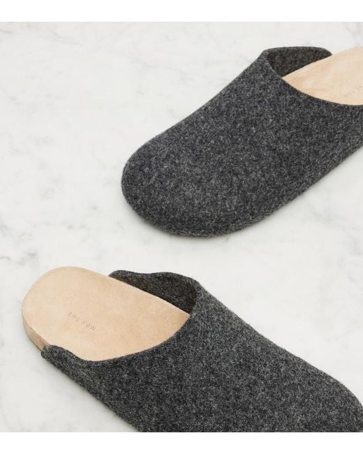 The Row Gray Hudson Slippers