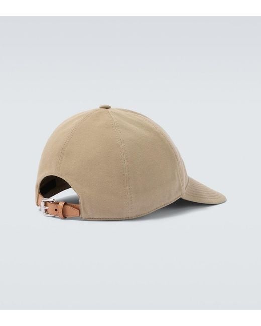Prada Natural Logo Canvas Baseball Cap for men