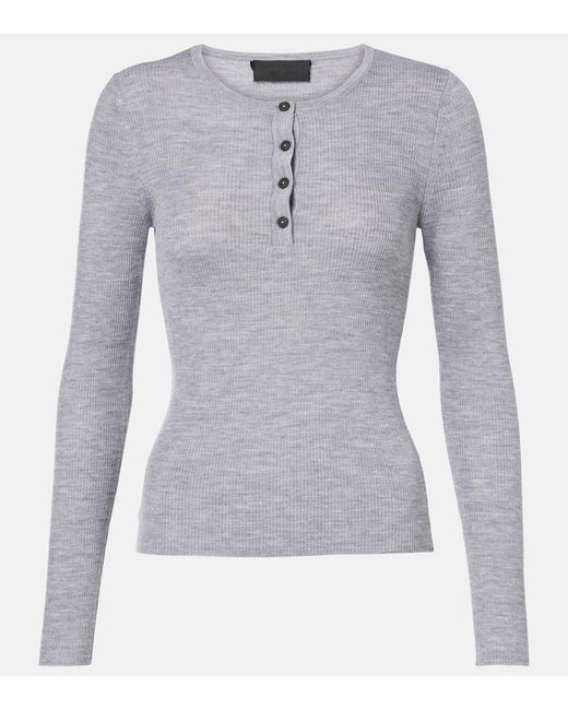 Nili Lotan Gray Klarise Wool And Silk Sweater
