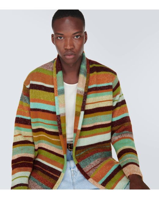 The Elder Statesman Multicolor Cashmere Striped Jacket for men