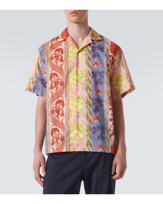 Etro Multicolor Printed Cotton Bowling Shirt for men