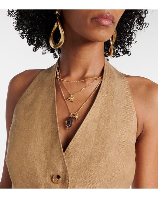 Max Mara Natural Sauro Open-Back Linen Vest