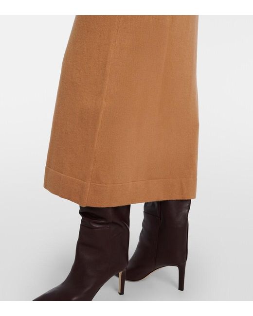 Rixo Brown Elliette Wool And Cashmere Midi Dress