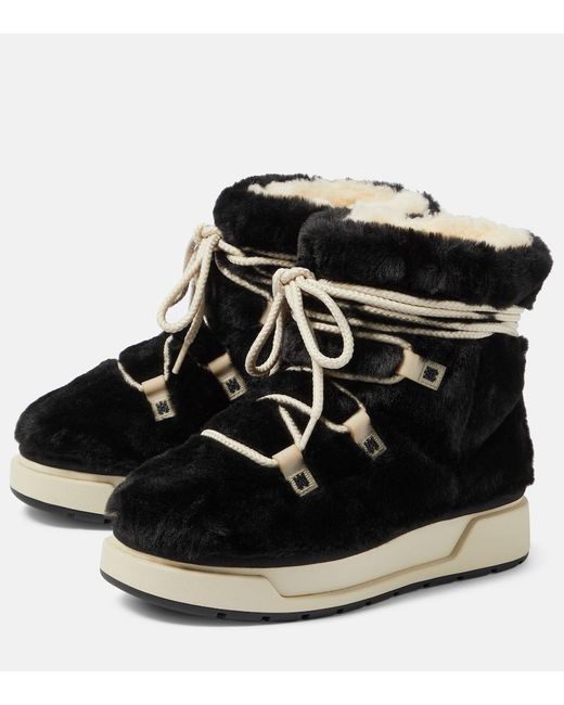 Amiri Black Malibu Hi Faux Shearling Boots