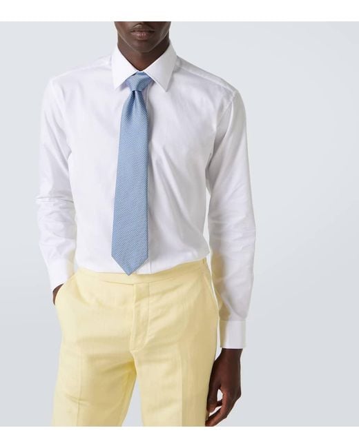 Charvet White Cotton Poplin Shirt for men