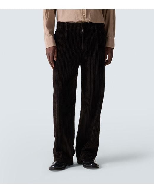 Our Legacy Black Borrowed Cotton Corduroy Chinos for men