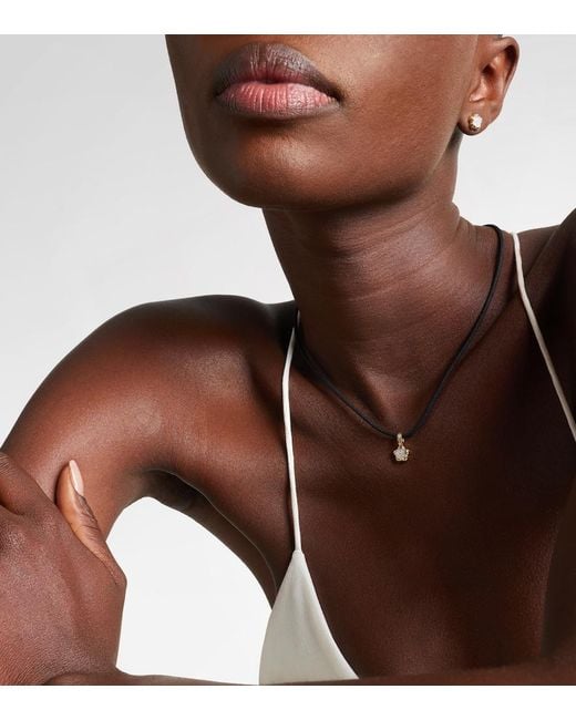 STONE AND STRAND Metallic Crosby 10Kt Choker With Diamonds