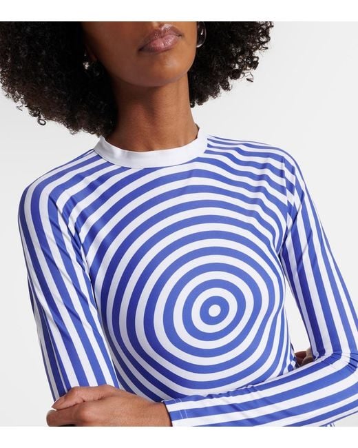 Jean Paul Gaultier Blue Printed Jersey Maxi Dress