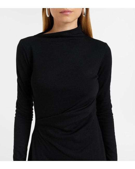 Sportmax Black Edile Wool And Cotton-Blend Midi Dress