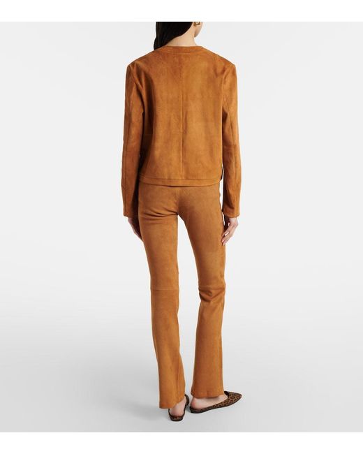 Stouls Brown Jp Long Suede Flared Pants