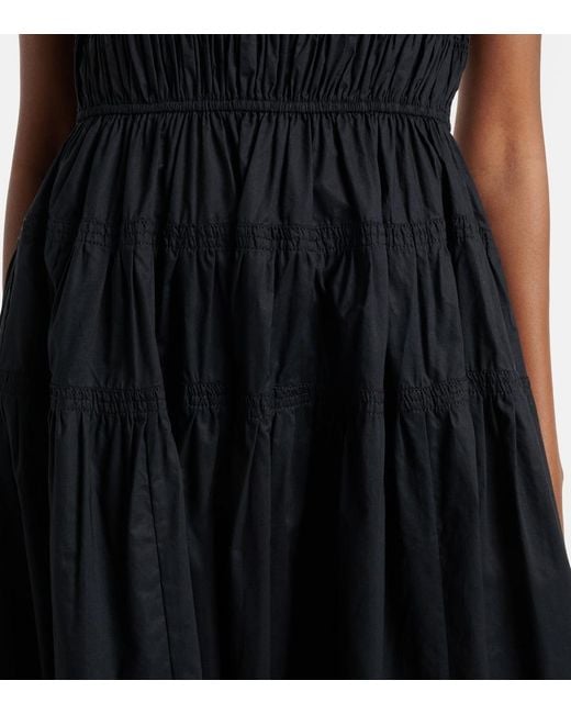 Doen Black Midikleid Melie Aus Baumwollpopeline