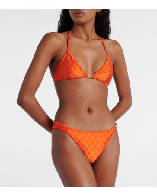 Bikini GG en jersey Gucci en coloris Orange