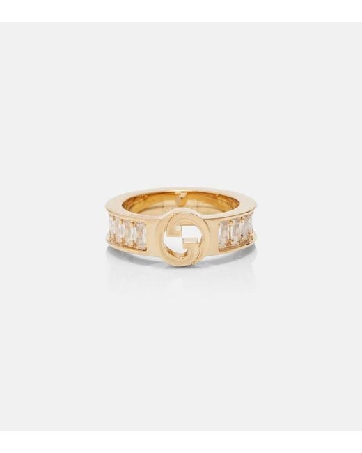Gucci White Blondie Embellished Ring