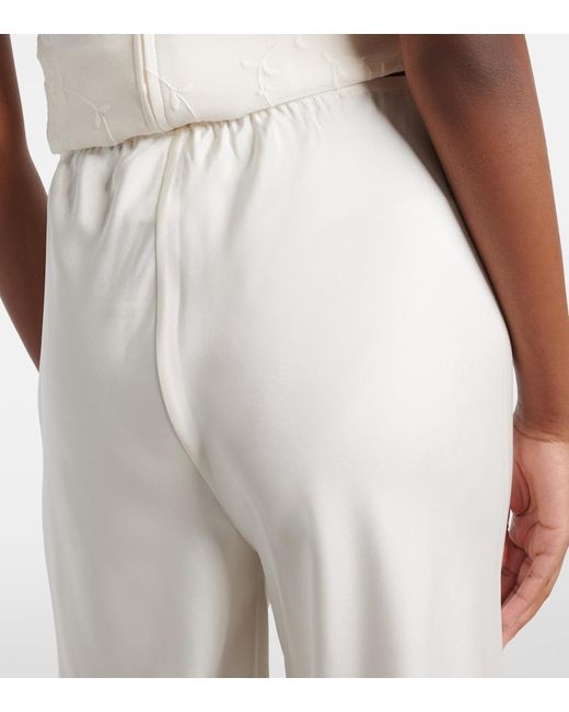 Posse White Cove Silk-Blend Straight Pants