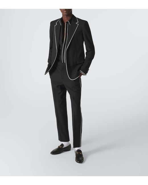 Gucci Black Wool Gabardine Suit for men