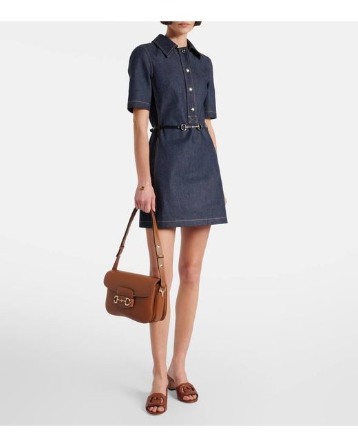 Gucci Brown Horsebit 1955 Medium Leather Shoulder Bag