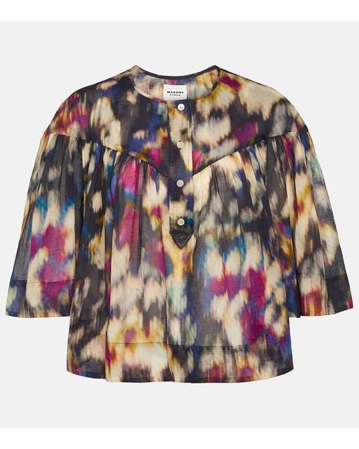 Blusa Miranda in cotone di Isabel Marant in Multicolor