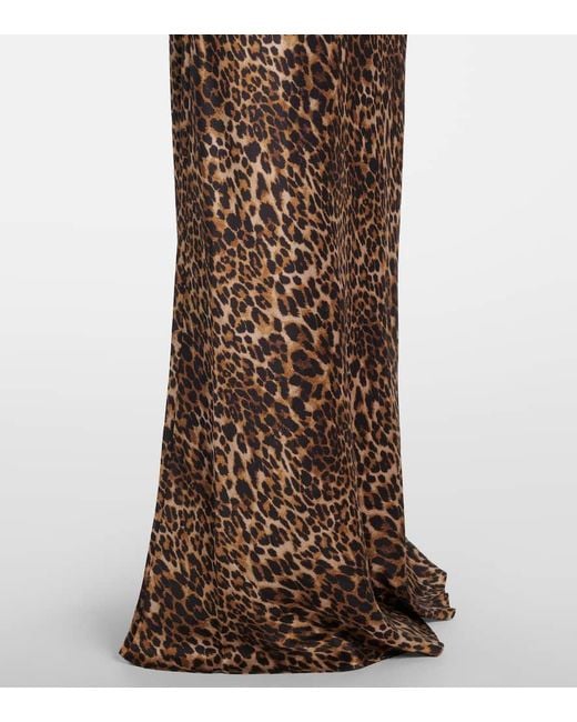 Nili Lotan Brown Ira Leopard-Print Silk Gown