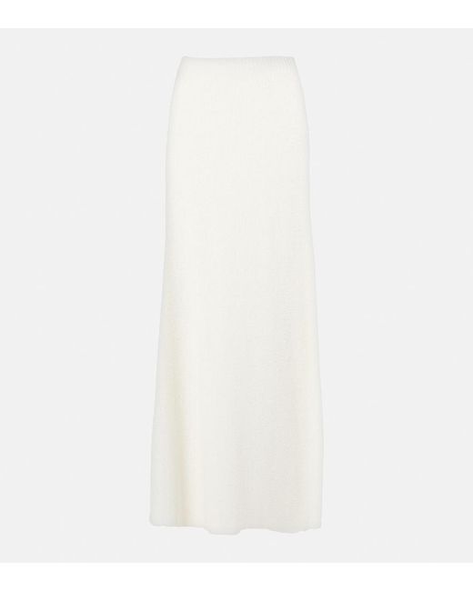 Totême White Knitted Maxi Skirt