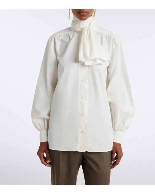 Blusa Con Sciarpa di Ralph Lauren in White