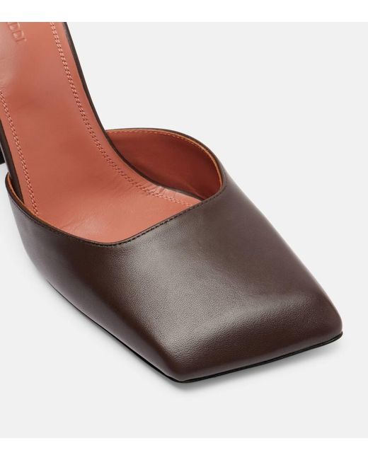 AMINA MUADDI Brown Charlotte 95 Leather Pumps