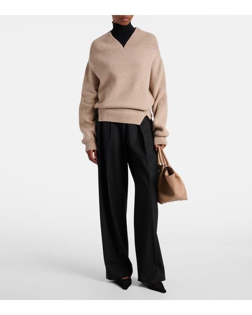 Victoria Beckham Black High-Rise Wide-Leg Pants