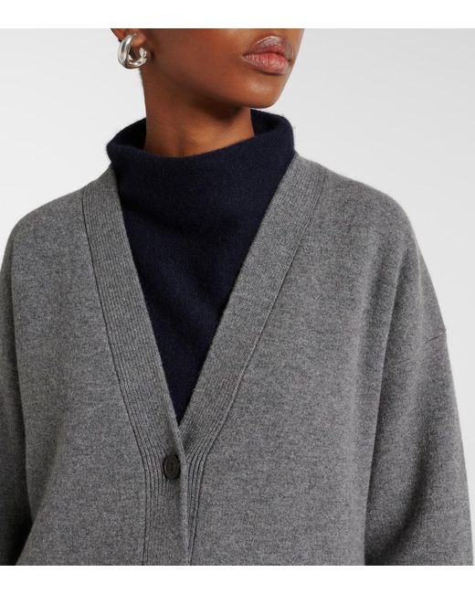 Vince Gray Oversized Wool-Blend Cardigan
