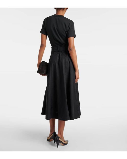 Veronica Beard Black Cotton-blend Midi Dress