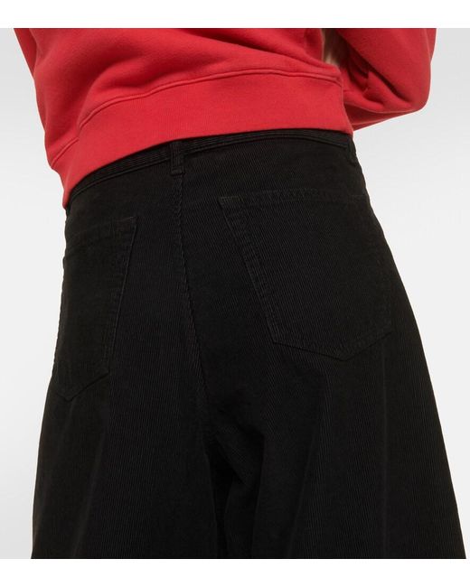 The Row Black Chan Cotton Corduroy Wide-Leg Pants