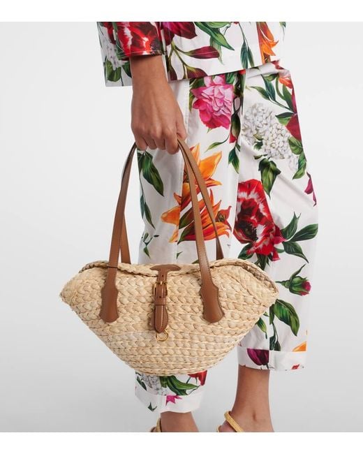 Dolce & Gabbana Natural Tote Bag Capri Small Aus Raffiabast
