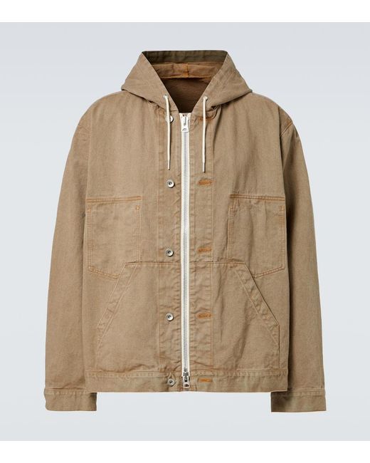 Sacai Natural Hooded Denim Jacket for men