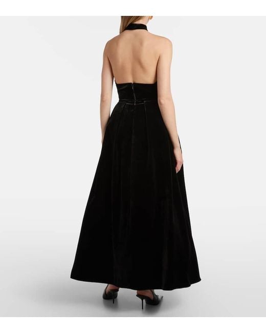 Elie Saab Black Halterneck Velvet Gown