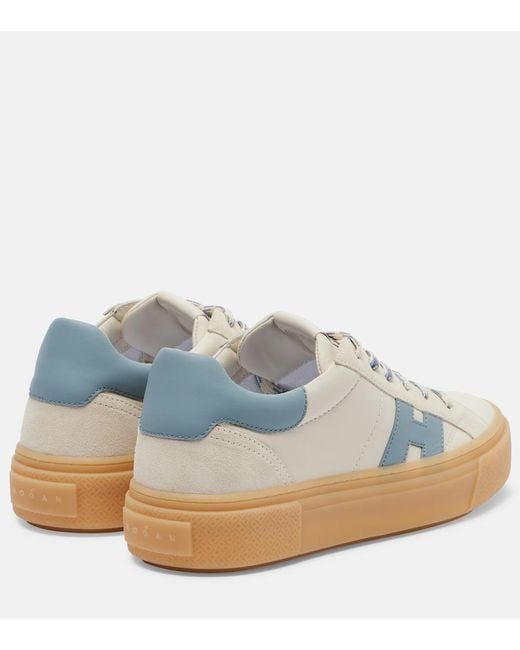 Hogan White Crosswind Leather Sneakers