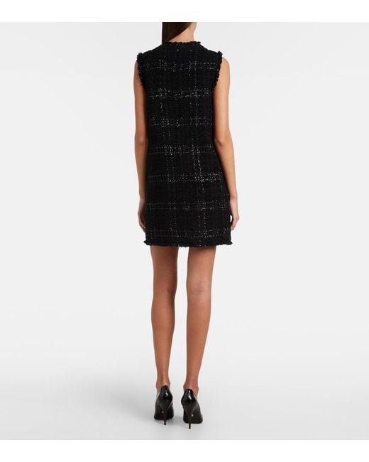 Versace Black Medusa '95 Cotton-Blend Tweed Minidress