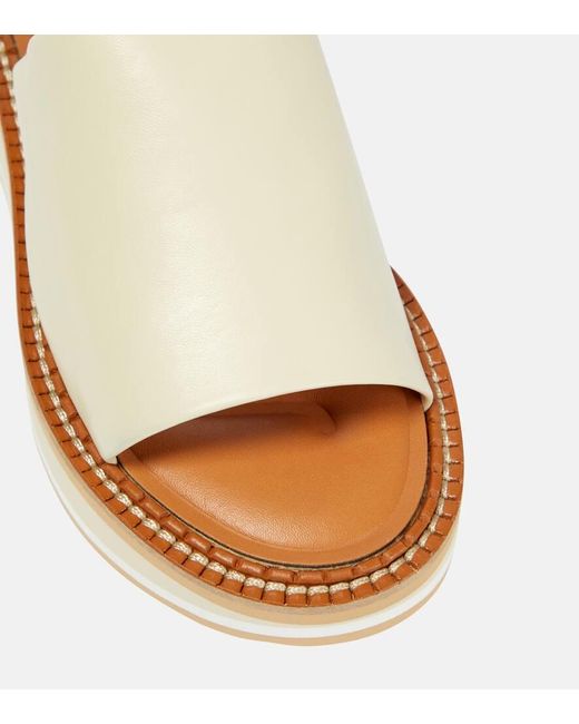 Robert Clergerie Natural Fast Leather Platform Sandals