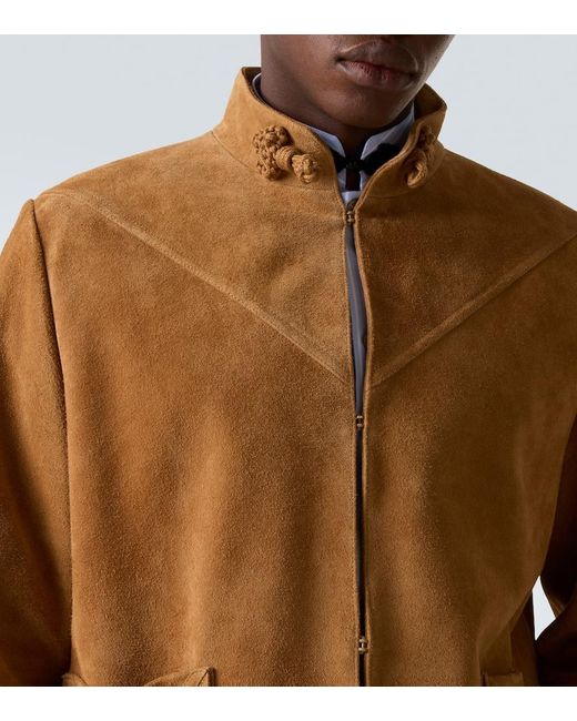 Valentino Brown Fringed Suede Jacket for men