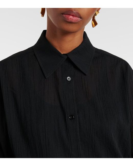 Totême  Black Cropped-Hemd Aus Baumwolle