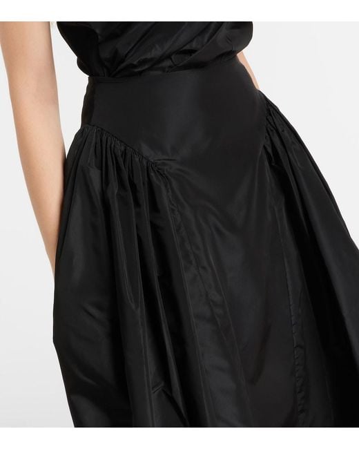 Simone Rocha Black Taffeta Midi Skirt