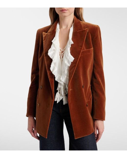 Blazé Milano Brown Everynight Cotton Velvet Blazer