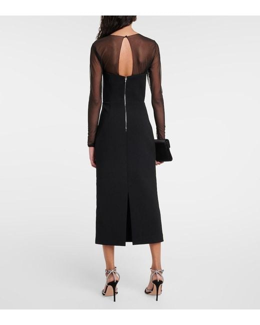 Rebecca Vallance Black Ginevra Embellished Midi Dress