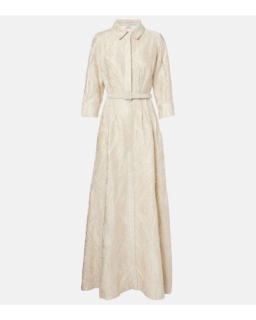 Jonathan Simkhai Natural Courtney Embellished Jacquard Gown