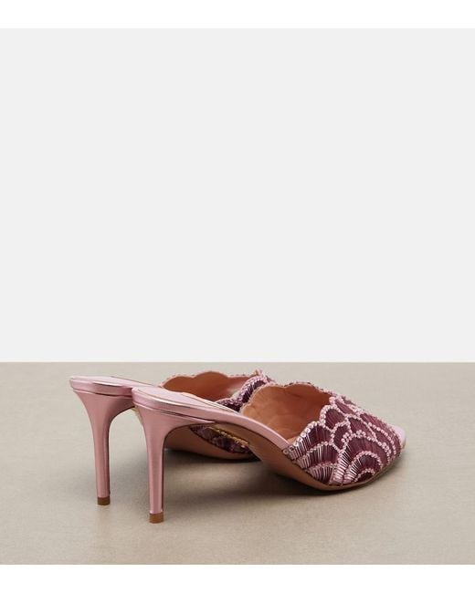 Aquazzura Pink Ce Soir Sequined Mules
