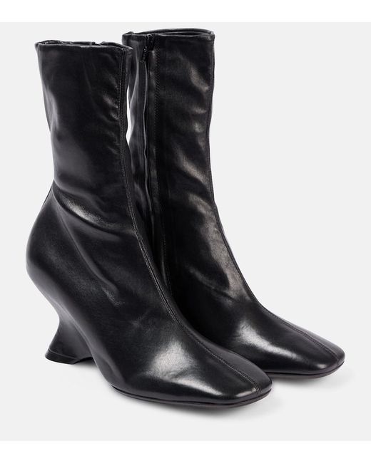 Dries Van Noten Black Ankle Boots Aus Leder