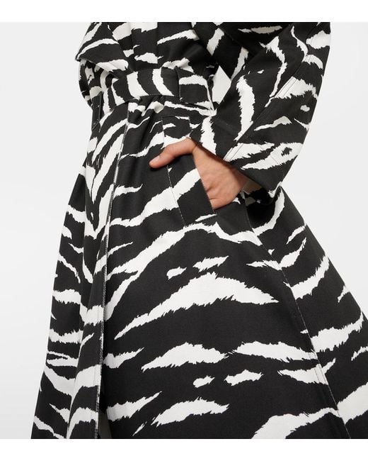 Alaïa Black Bedruckter Trenchcoat Aus Denim