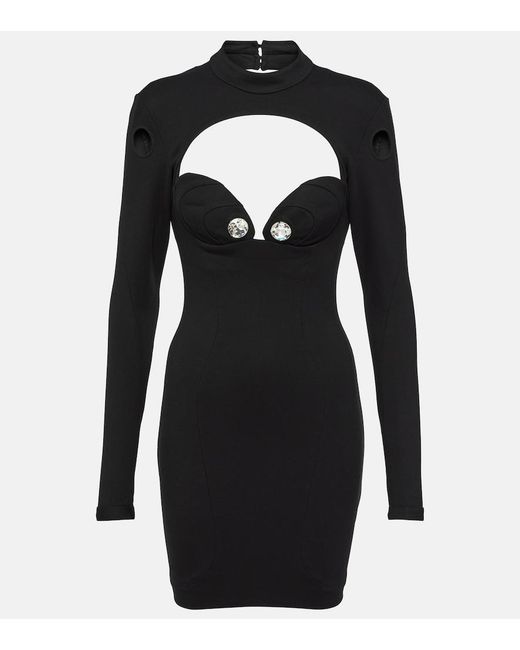 Area Black Bustier Minidress