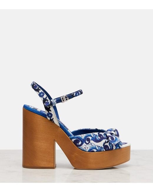 Dolce & Gabbana Blue Platform Sandals