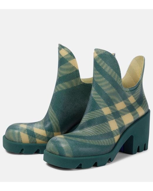 Burberry Green Ankle Boots Check 65