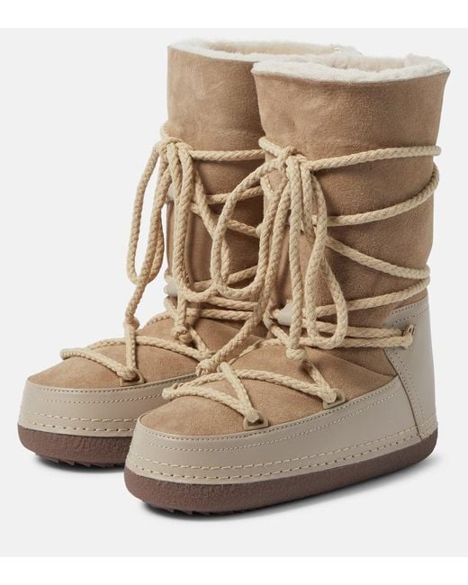 Inuikii Natural Classic Leather Shearling-lined Ankle Boots