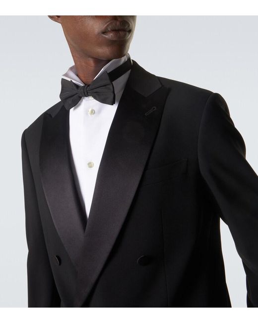 Giorgio Armani Black Virgin Wool Tuxedo Blazer for men
